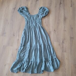 Max + Ash Teal Pleated Maxi Dress
